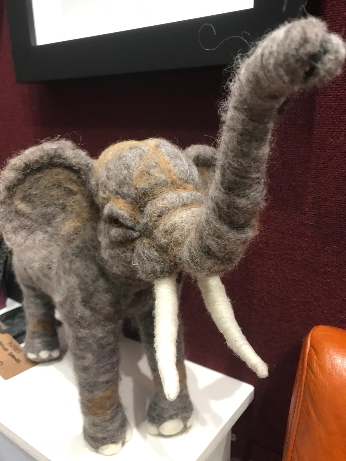 Maxine Lowery Needlefelt Elephant Original - The Acorn Gallery, Pocklington