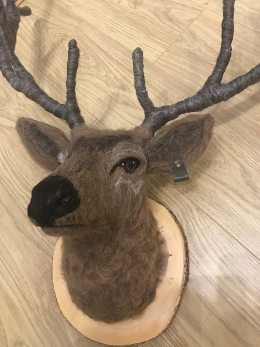 Maxine Lowery Needlefelt Stag Original - The Acorn Gallery, Pocklington