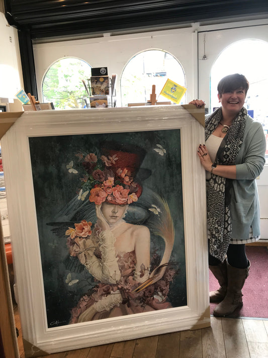 Gary McNamara The Blue Heron The Bringer Of Wisdom ORIGINAL Painting - The Acorn Gallery, Pocklington