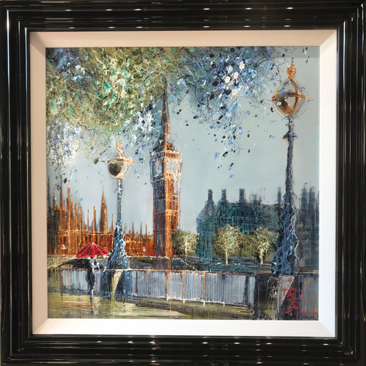 Nigel Cooke April Showers Over Westminster Original on Aluminium - The Acorn Gallery, Pocklington