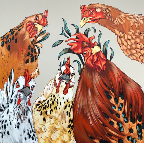 Hen Pecked Original by Amy Louise *SOLD*