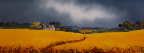 Fields Of Gold IV Original by Allan Morgan *SOLD*-Original Art-Allan-Morgan-landscape-artist-The Acorn Gallery