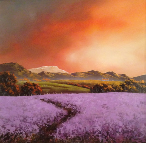 The Lavender Path Original by Allan Morgan *SOLD*-Original Art-Allan-Morgan-landscape-artist-The Acorn Gallery