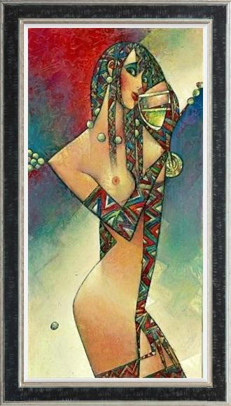 Naked Grape small limited edition giclee canvas print by Andrei Protsouk, hand-signed and framed.