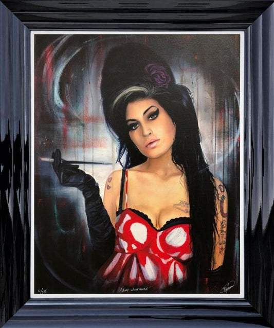 Ben Jeffery Amy Winehouse Canvas Framed - The Acorn Gallery, Pocklington
