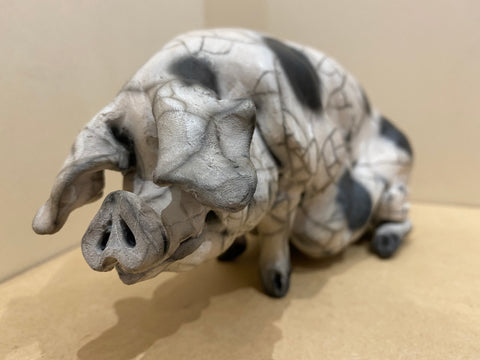 Hattie Ceramic Gloucester Old Spot Pig by Christine Cummings *SOLD*
