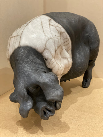 Joy Ceramic Saddleback Pig by Christine Cummings *SOLD*
