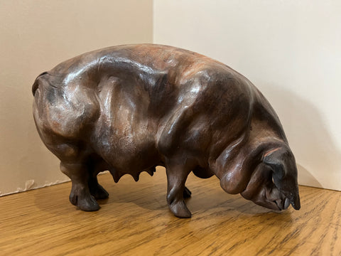 Martha Ceramic Landrace Pig Original by Christine Cummings *SOLD*