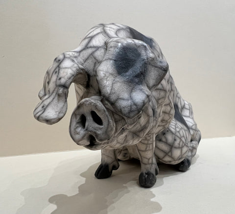 Pearl Ceramic Gloucester Old Spot Pig Original by Christine Cummings *NEW*-Sculpture-The Acorn Gallery