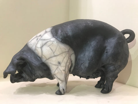 Emilia Ceramic Saddleback Pig by Christine Cummings *SOLD*