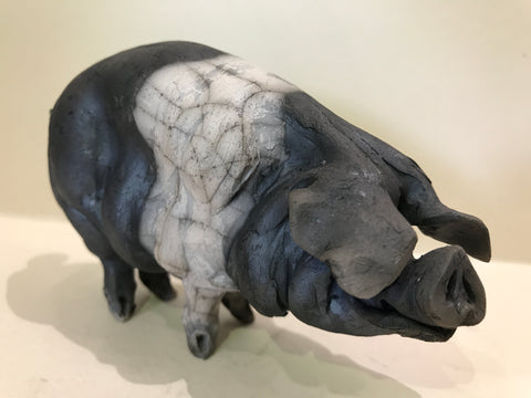 Eve Ceramic Saddleback Pig by Christine Cummings *SOLD*