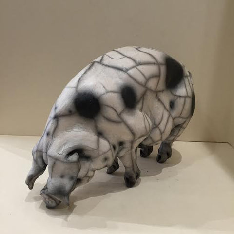 Lily Ceramic Gloucester Old Spot Pig Original by Christine Cummings *SOLD*