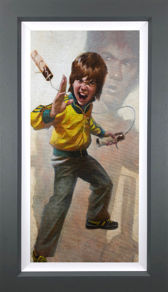 Game Of Daz Bruce Lee hand embellished canvas print by Craig Davison, limited edition framed artwork