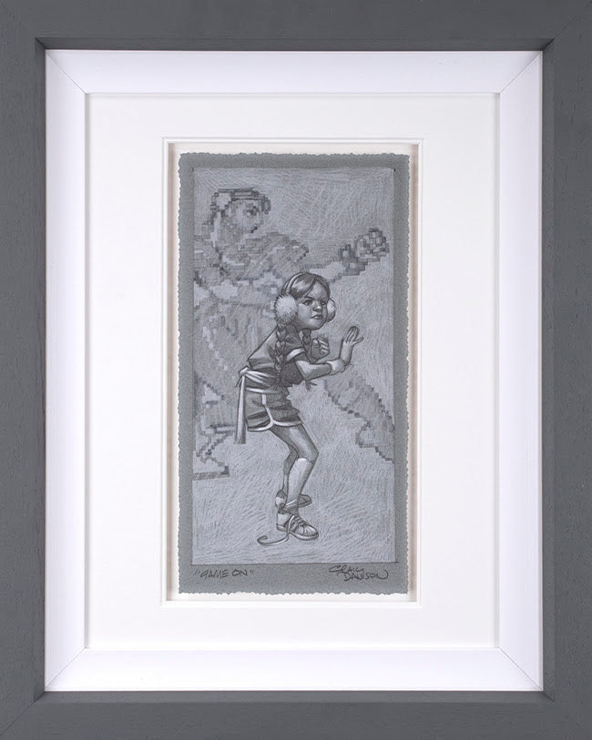 Limited edition "Game On" sketch by Craig Davison, hand signed and framed.