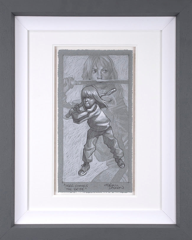 Here Comes The Bride sketch framed limited edition print by Craig Davison hand signed giclee on paper