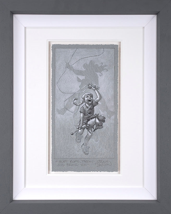 Craig Davison Just Rope, Throw And Brand 'Em Sketch - The Acorn Gallery, Pocklington