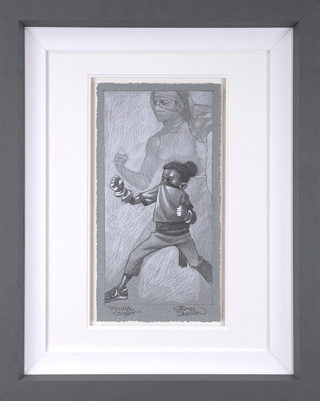 Minimal Kombat sketch limited edition print by Craig Davison, hand signed and framed