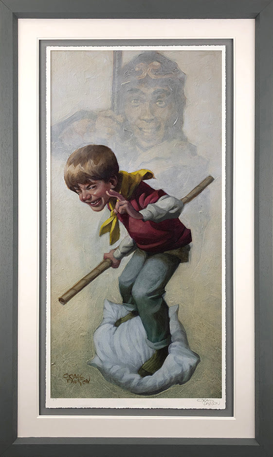 Limited edition Monkey paper print by Craig Davison, hand signed and framed 36x21 inches