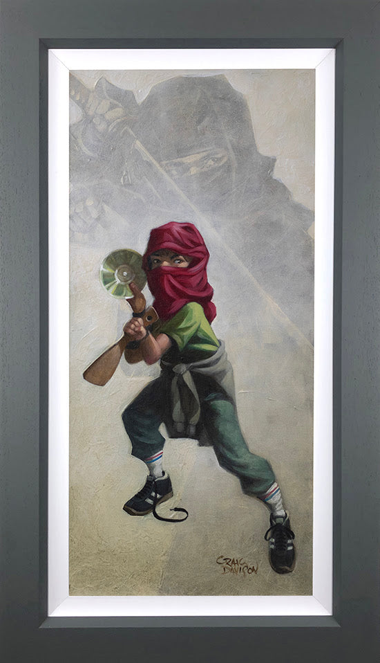 Craig Davison limited edition Ninja Star hand embellished canvas print in frame