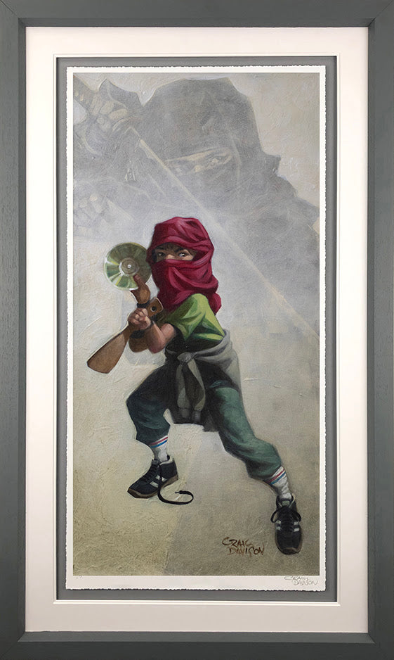Limited edition Craig Davison Ninja Star Giclee paper print with hand signature and certificate in 36x21 frame
