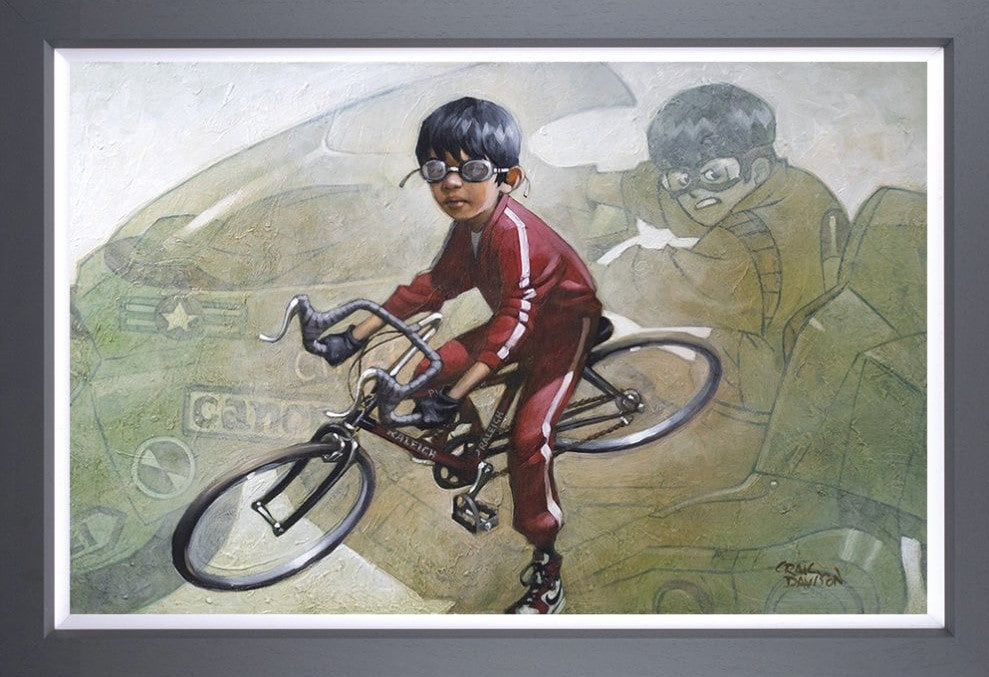 Craig Davison Twin Ceramic Rotor Drives On Each Wheel Hand Embellished Canvas - The Acorn Gallery, Pocklington