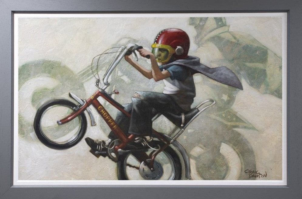 Craig Davison Viva Kidnievel Hand Embellished Canvas - The Acorn Gallery, Pocklington
