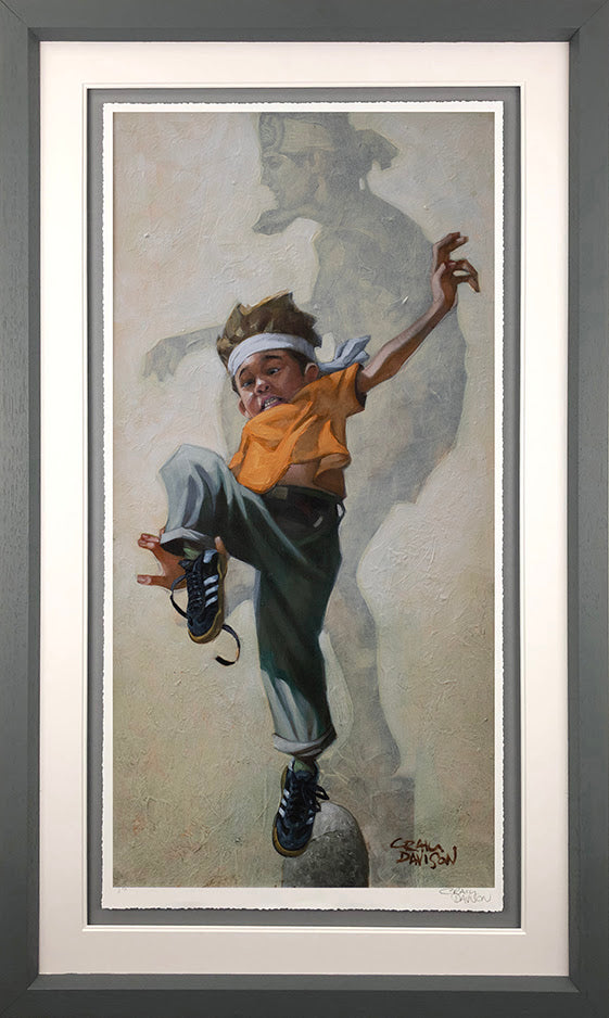 Wax On Wax Off Karate Kid limited edition paper print by Craig Davison hand signed with certificate in frame