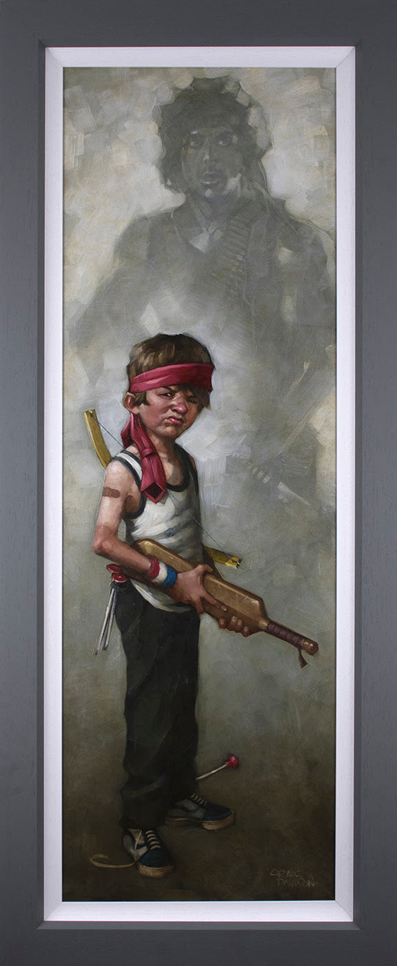 Craig Davison Don't Push It Rambo Hand Embellished Canvas - The Acorn Gallery, Pocklington