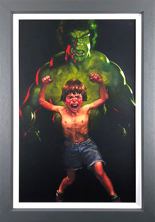 Craig Davison Dr Bruce Banner Is Bathed In The Full Force Of The Mysterious Gamma Rays Hand Embellished Canvas - The Acorn Gallery, Pocklington