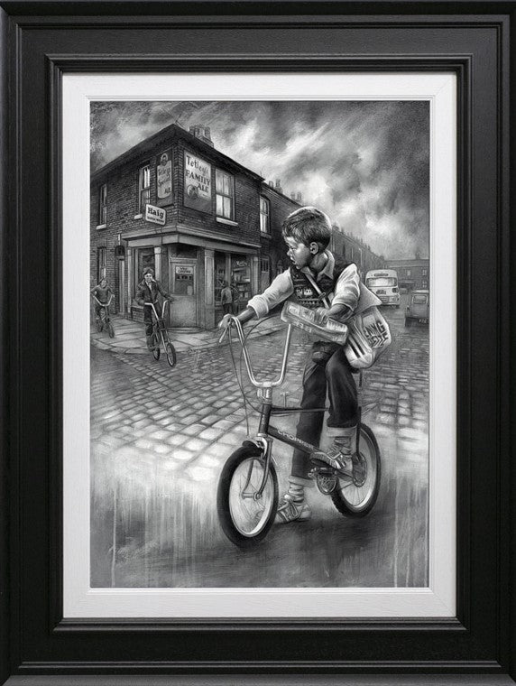 Craig Everett The Paper Round Canvas - The Acorn Gallery, Pocklington