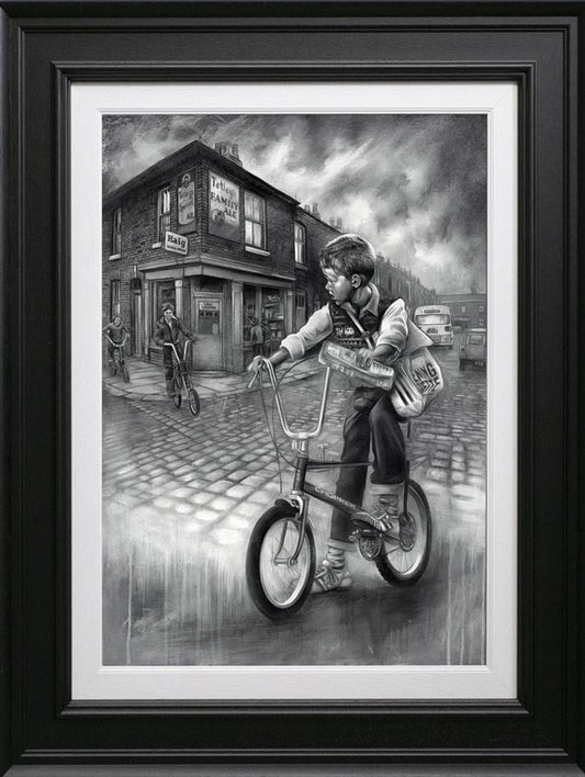 Craig Everett The Paper Round Canvas - The Acorn Gallery, Pocklington