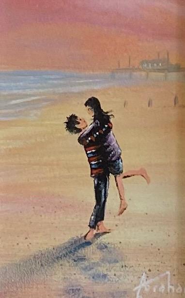 Sandy Toes original by Danny Abrahams sold by The Acorn Gallery in Pocklington. New paintings available, call now for latest availability. Telephone 01759 307652.