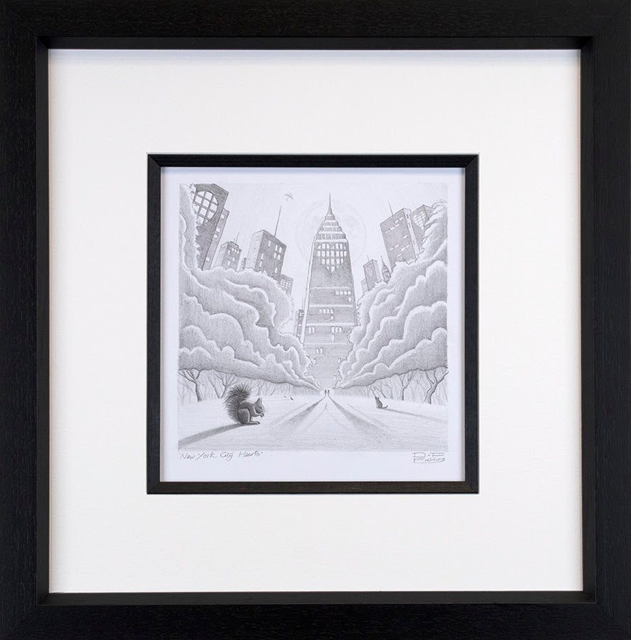 Derrick Fielding New York City Hearts Original Sketch - The Acorn Gallery, Pocklington