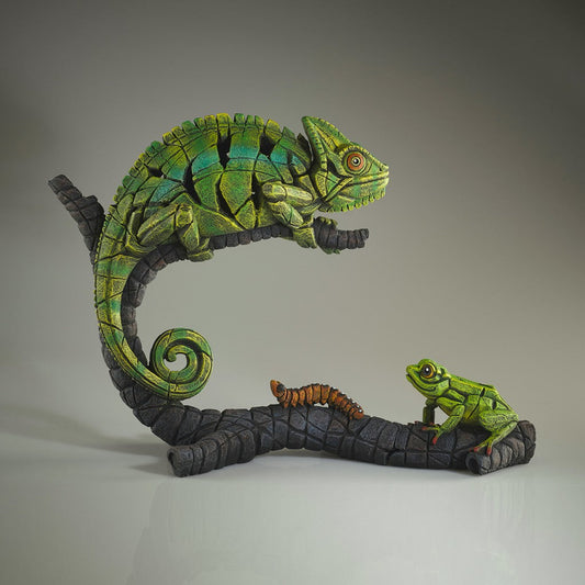 EDGE Sculpture African Tree Frog Blue Yellow - The Acorn Gallery, Pocklington