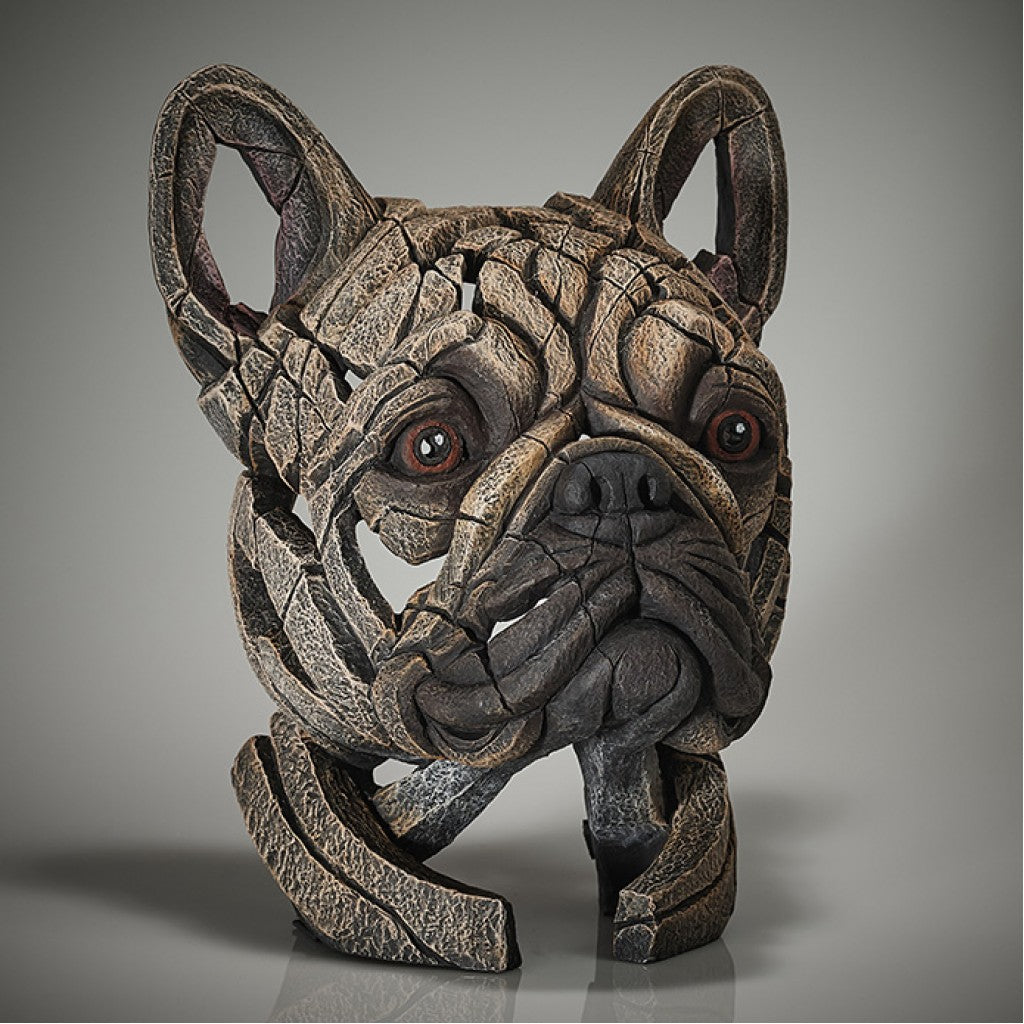 French Bulldog Fawn open edition ceramic polystone sculpture by EDGE Sculpture, hand signed by the artist, 12.2" tall