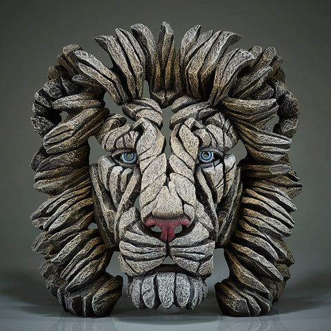 Lion Bust White by Edge Sculpture