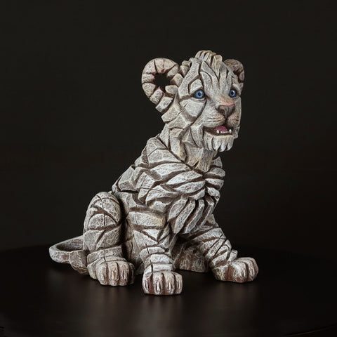Lion Cub White by Edge Sculpture