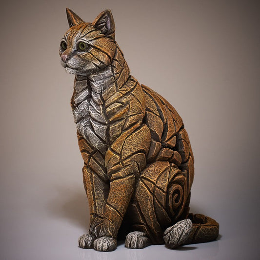 EDGE Sculpture Cat Sitting Ginger - The Acorn Gallery, Pocklington