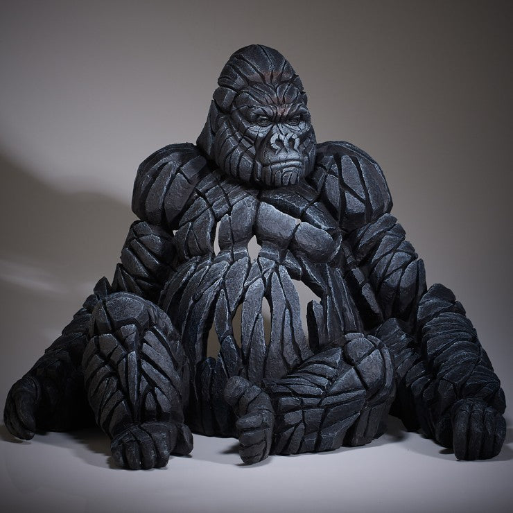 EDGE Sculpture Gorilla Adult in Black. In stock at The Acorn Gallery, Pocklington with Secure UK Delivery. Visit Us or Shop Online. Or call us on 01759 307652.