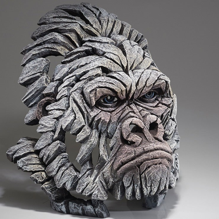 EDGE Sculpture Gorilla Bust White - The Acorn Gallery, Pocklington