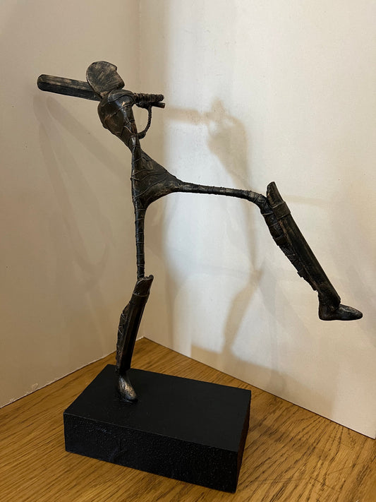 Ed Rust Hitting A Six Original Sculpture - The Acorn Gallery, Pocklington