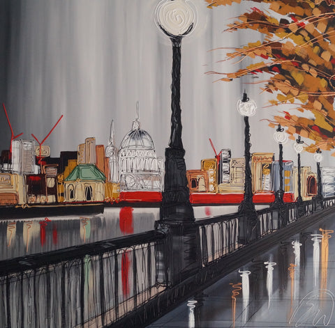 Stroll Along The Thames Original by Edward Waite *SOLD*