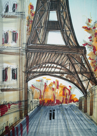 From Paris With Love Original Sketch by Edward Waite *SOLD*