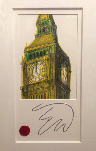 Golden Big Ben Original Sketch by Edward Waite *SOLD*
