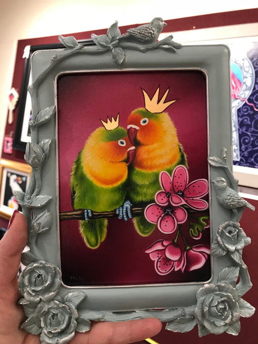 Marie Louise Wrightson Love Birds Original - The Acorn Gallery, Pocklington