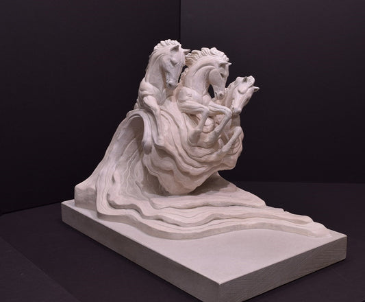 Superb sea horses sculpture by artist and sculptor Hamish Herd. Available at The Acorn Gallery, Pocklington. Free Secure UK delivery available. Shop online or call us on 01759 307652.