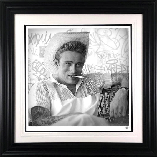 JJ Adams Smoking Gun James Dean Black & White - The Acorn Gallery, Pocklington