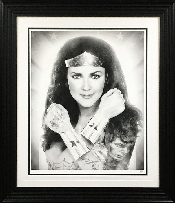 JJ Adams Wonder Woman Black And White - The Acorn Gallery, Pocklington