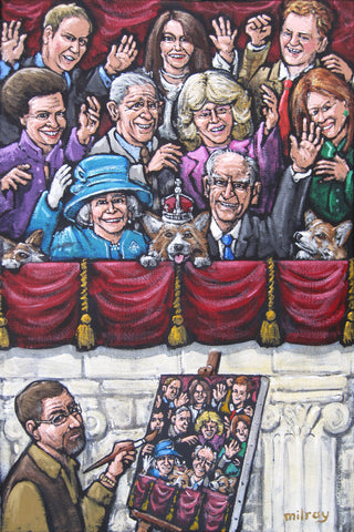 James Painting The Royals Waving Original by James Milroy *SOLD*