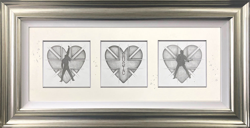 Kealey Farmer Best of British Music Original Sketch available to purchase from The Acorn Gallery in Pocklington. Delivery available.